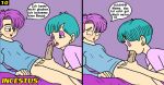  age_difference bed blow breasts bulma bulma_brief bulma_briefs das_mutters&ouml;hnchen dragon_ball_z fellatio high_heels incest incestus lingerie mother_and_son oral penis pumps stilettos stockings suck trunks_briefs 