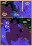 aladdin_(series) anal anal_sex big_breasts black_hair blue_skin breasts brown_eyes comic cum cum_in_ass cum_in_pussy cum_inside dialogue disney double_penetration double_penis earrings eyebrows female genie genie_(aladdin) inusen long_hair male male/female multi_penis multiple_penises navel necklace nipples penis penis_in_pussy princess_jasmine pussy reverse_cowgirl_position sex smile speech_bubble tears teeth text vaginal