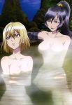  2girls angelise_ikaruga_misurugi bath breasts cross_ange hair jill_(cross_ange) multiple_girls nude onsen smile steam water wet yuri 