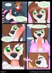  1girl anthro big_penis canine comic dog english_text erection fellatio furry humanoid_penis husky incest licking male male/female mammal milf oral oral_penetration parent penis penis_lick released_inhibitions sex son testicles text tongue tongue_out woofyrainshadow_(artist) 