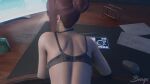  1boy 1girl bewyx big_breasts big_penis blue_hair bouncing_ass bouncing_breasts bubble_butt doggy_position from_behind male_pov moaning primrose_egypt red_hair skyrim stockings thick_thighs vaginal_penetration waist_grab 