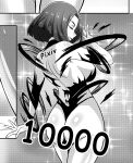  1girl ass big_ass big_breasts black_and_white breasts dc_comics demon_girl female_only fuji_fujiko monochrome partially_nude rachel_roth raven_(dc) short_hair solo_female teen_titans undressing 