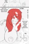  big_breasts original_character paizuri red_hair sketch text 