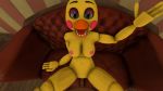  1girl android animatronic avian bird breasts chica_(fnaf) couch couch_sex five_nights_at_freddy&#039;s five_nights_at_freddy&#039;s_2 male missionary_position nipples penis pussy robot sex toy_chica vaginal_penetration vaginal_sex 