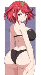 1girl 1girl abysswatchers alluring ass big_breasts bikini breasts bubble_butt dat_ass high_res light-skinned_female light_skin milf naughty_face nintendo pyra red_eyes red_hair short_hair smile thick_thighs xenoblade_(series) xenoblade_chronicles_2