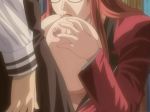  age_difference anime big_breasts breasts breasts_out cleavage_(game) clothed_female clothed_male fellatio gif glasses green_eyes hentai ichinose_sayaka library lipstick long_hair milf oral paizuri panning_up red_hair teacher_and_student toudou_yuuto 