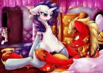  friendship_is_magic my_little_pony pussy rarity_(mlp) riding stocking sweetie_belle 