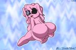  1girl anthro ass blue_eyes bubble_butt freckles furry long_hair looking_back nude octopus shiny shiny_skin wide_hips 