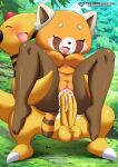  aggressive_retsuko ampharos anthro barefoot bbmbbf big_breasts big_penis blush closed_eyes creampie crossover cum cum_inside fur34 fur34* interspecies licking_lips open_mouth palcomix pietro&#039;s_secret_club pokemon pokepornlive pussy red_panda retsuko smile toes tongue_out 