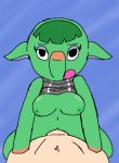 animal_crossing anthro bouncing_breasts breasts_outside elephant furry gif girl_on_top hetero nintendo olord opal_(animal_crossing) penis pov shirt_lift