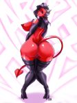 1girl ass big_ass big_breasts breasts devil_girl female_only harper_(ninjaoi) horns rear_view red_skin sideboob tail turtlechan