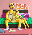 comic cum cum_in_mouth english_language english_text fellatio forced forced_oral hairy_balls hand_on_head ho7ik kirk_van_houten large_penis lisa_simpson oral penis saliva text the_simpsons yellow_skin