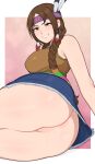  1girl afrobull ass blue_shorts breasts brown_hair feather female_focus female_only julia_chang namco shorts showing_ass solo_female tekken tekken_3 tekken_4 tekken_5_dark_resurrection tekken_7 tekken_tag_tournament tekken_tag_tournament_2 