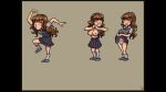 1girl akabur breasts brown_hair closed_eyes full_body hair harry_potter hermione_granger nipples skirt solo witch_trainer