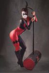  ass batman_(series) cosplay dc dc_comics hammer harlequin harley_quinn high_heels looking_at_viewer mallet 
