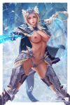  1girl armor artist_name big_breasts bikini_armor blonde_hair breasts clothing disney elsa_(frozen) extremely_large_filesize female_only frozen_(movie) high_resolution ice large_filesize nipples prywinko the_cold_never_bothered_me_anyway underwear very_high_resolution watermark 