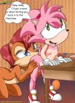  2girls amy_rose anal anilingus archie_comics ass bbmbbf bending bent_over classic_amy_rose mobian mobius_unleashed nipples nude oral palcomix rimjob rimming rosy_the_rascal sally_acorn sega sex sonic_the_hedgehog_(series) table yuri 