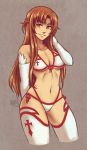 asuna asuna_(sao) big_breasts bra breasts iahfy panties stockings sword_art_online