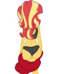  1_girl 1girl ass bra equestria_girls female female_only friendship_is_magic long_hair mostly_nude my_little_pony panties solo standing sunset_shimmer sunset_shimmer_(eg) transparent_background two-tone_hair 