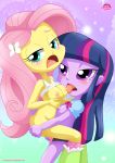  2girls bbmbbf breast_lick breasts equestria_girls equestria_untamed fluttershy fluttershy_(mlp) friendship_is_magic human mostly_nude multiple_girls my_little_pony no_bra no_panties palcomix twilight_sparkle twilight_sparkle_(mlp) yuri 