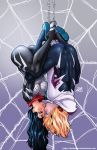 2_girls aqua_eyes art ass black_hair blonde_hair blue_eyes blush bodysuit breasts brown_eyes cindy_moon darkereve darwin_nunez eye_contact feet_together floating_hair from_side full_body ghost_spider gloves gwen_stacy hair hairband hanging high_res hood hood_down incipient_kiss lips long_hair looking_at_another love marvel marvel_comics multiple_girls mutual_yuri no_mask open_mouth parted_lips red_eyes repost short_hair silk_(marvel) skin_tight spandex spider-gwen spider-man:_into_the_spider-verse spider-man_(series) spider_web spider_web_print superhero toned upside-down watermark web_address yuri