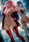  2girls abs areola artist_name ass asuka_langley_souryuu_(cosplay) asymmetrical_hair blue_hair bodysuit boots breasts candy cleavage cosplay darling_in_the_franxx female_only functionally_nude gloves green_eyes high_resolution hips horns ichigo_(darling_in_the_franxx) jacket labia light-skinned_female lollipop long_hair mecha medium_breasts medium_hair multiple_girls navel neon_genesis_evangelion nipples nude open_clothes open_jacket paid_reward paipan patreon_reward pink_hair pussy red_gloves rei_ayanami_(cosplay) sakimichan sky standing stockings stomach thigh_high_boots toned toned_female uncensored very_high_resolution zero_two_(darling_in_the_franxx) 