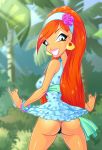 ass bloom bloom_(winx_club) clothed dress dress_lift looking_back non-nude outside panties tagme winx_club zfive