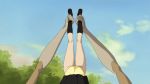 anime ass blood-c gif imminent_vore leg_spread monster panties skirt suggestive underwear violence