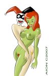  2007 2_girls 2girls aion_(artist) batman:_the_animated_series batman_(series) dc dc_comics female female_only harleen_quinzel harley_quinn pamela_isley poison_ivy yuri 