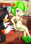  1boy 1boy1girl 1girl anthro anthro_only ass bare_shoulders bbmbbf black_fur black_hair blue_eyes blush breasts butt closed_mouth cosmo_the_seedrian dat_ass feet female green_hair green_skin hi_res high_resolution highres interspecies large_breasts legs_together long_hair looking_at_another looking_back male mobius_unleashed nipples no_bra no_humans no_panties nude open_eyes open_mouth palcomix red_eyes sega shadow_the_hedgehog shoes sitting smile smiling sonic_(series) sonic_the_hedgehog_(series) sonic_x straight tagme teeth thighs tongue tongue_out uncensored 