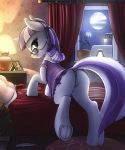  1girl anus ass bed cutie_mark female female_only female_unicorn friendship_is_magic fshydale horn indoors looking_at_viewer looking_back my_little_pony nightgown partially_clothed pussy see-through see-through_clothes solo tail twilight_velvet twilight_velvet_(mlp) unicorn 