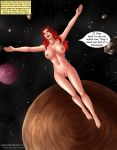 1girl english_text female female_only frankie_raye huge_breasts justicehentai.com marvel nova nova_(marvel) nude palcomix red_hair solo speech_bubble text