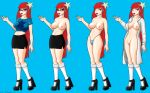  big_breasts blue_eyes bottomless breasts glasses johnny_test long_hair nipples panties red_hair solo susan_test the_dead_guy topless 