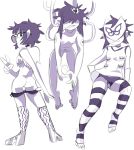 ass breasts cyborg_noodle dress gorillaz hips noodle_(gorillaz) nude purple_hair pussy revealing short_shorts stockings toes underboob upskirt wires wispowillo