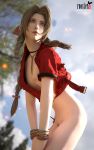  10:16 1girl 3d 3d_(artwork) 4k aerith_gainsborough ass belly belly_button braid breasts closed_mouth female_focus female_pubic_hair final_fantasy final_fantasy_vii final_fantasy_vii_remake jacket light-skinned_female light_skin necklace nipples open_eyes outside partially_clothed patreon patreon_username pubic_hair red_jacket roosterart small_breasts solo_female solo_focus standing subscribestar subscribestar_username 