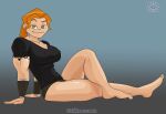 biceps big_breasts black_panties evil_raccoon feet freckles green_eyes legs metal_family milf muscle muscular muscular_female ponytail red_hair redhead russian seductive smile smiling_at_viewer tattoo thick_thighs underwear victoria_(metal_family)