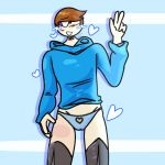  1cuntboy blue_eyes blue_hoodie blue_panties blue_sweater brown_hair cameltoe cuntboy cuntboy_only dave_and_bambi_mod daves_fun_algebra_class davesona dennis_(shikonaka15) hearts hime_cut hoodie horny horny_cuntboy mosaic_censoring no_pants oc original panties peace_sign prosthetic_legs ringisfl3shlight short_hair v 