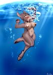  1girl aquaphilia bambi&#039;s_mom bambi_(film) breasts bubbles byondrage disney drowning nude swimming tagme underwater 