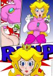 ass ass_expansion big_ass big_breasts breast_expansion breasts comic nintendo nipples princess_peach super_mario_bros. toontinkerer x-ray
