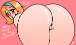  1girl anus ass blue_eyes blush bubble_butt dexter&#039;s_laboratory hairband hairless_pussy lisa_the_babysitter long_hair looking_back nude orange_hair pussy wide_hips 
