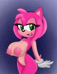  1girl amy_rose animal_ears big_breasts breasts furry gloves green_eyes hair looking_at_viewer nipples nitro nude pink_hair pussy short_hair smile sonic_(series) tail 
