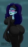  1girl ass black_puddle_queen blue_hair blue_skin cartoon_network courage_the_cowardly_dog creepy daisy-pink71 dat_ass fanart female flirting flirting_with_viewer hands_on_ass large_hair lipstick looking_back pink_eyes solo teasing tight_clothing 