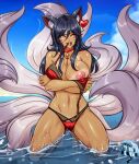  1girl 1girl 7th-heaven ahri areola big_breasts big_breasts breasts female_only league_of_legends nipples 