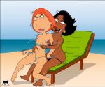 2_girls beach beach_chair donna_tubbs family_guy female_only lois_griffin luberne tagme tropicoboy