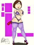  breasts erect_nipples family_guy glasses high_heels meg_griffin see-through_bra stockings thighs thong 