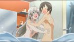 1boy 1girl animated bathroom blush gif haiyore!_nyaruko-san mahiro_yasaka nude nude_female nude_male nyaruko tagme