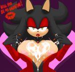 1girl 2015 anthro areola big_breasts breasts cleavage clothed clothing cum cum_on_breasts cum_on_face erect_nipples fan_character furry heart heart-shaped_cum hedgehog high_res huge_breasts looking_at_viewer mammal messy nipple_slip nipples ravnic sega smile sonic_(series) text var_(ravnic)