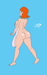 1girl alternate_version_available ass ben_10 bubble_butt dat_ass freckles frostbiteboi gwen_tennyson nude towel walking