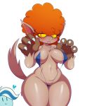  1girl anthro belly big_breasts blue_hair blue_skin blush breasts canine claws clothing curly_hair digital_media_(artwork) duo fur furry ghost ghoul_school hair heart looking_at_viewer mammal midriff multicolored_hair navel one_eye_closed open_mouth orange_hair phantasma_phantom red_eyes scooby-doo simple_background smile spirit sssonic2 sweat two_tone_hair were werewolf white_background white_hair wide_hips wink winnie_werewolf wolf yellow_sclera 