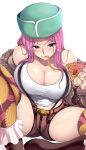  1girl 1girl 1girl angry belt big_breasts blush breasts cleavage clothed_female coat female_focus female_only food hat high_res holding_food holding_object jacket jewelry_bonney kasai_shin lipstick long_hair mature mature_female one_piece piercing pink_hair pizza purple_eyes solo_female solo_focus spread_legs stockings suspenders tagme tank_top thick_thighs thighhigh_boots 